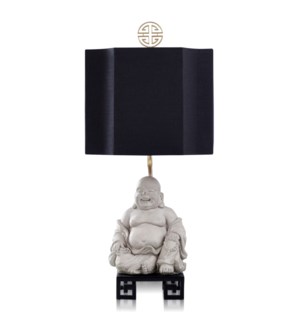 DANN FOLEY LIFESTYLE | Concrete and Metal Buddha Table Lamp with Black Shade | 150 Watts | 12in w. X