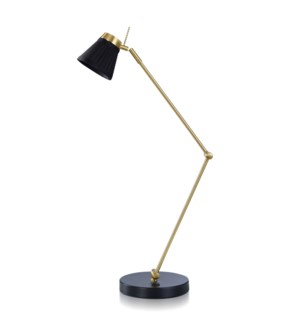 DANN FOLEY LIFESTYLE | Polished Brass Metal Desk Lamp | 5 Watts LED |  | In Line Switch | 7in w. X 2