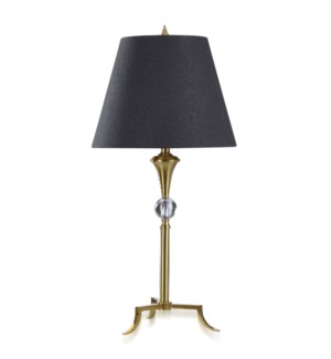 DANN FOLEY LIFESTYLE | Polished Brass Metal 3 Legged Table Lamp with Navy Shade | 100 Watts | 15in w
