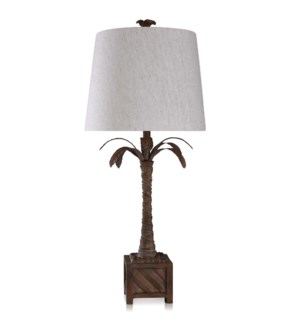 ROANOKE | Coastal Palm Traditional Moulded Table Lamp | Made in Cambodia | 16in w X 36in ht X 16in d