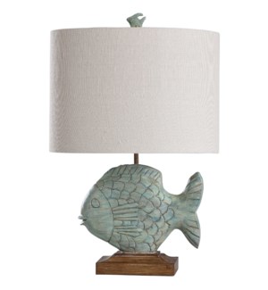 Nemo Blue | 27in Coastal Cast Table Lamp | 100 Watts | 3-Way