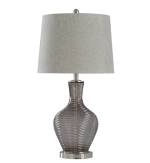 GLASS/STEEL TABLE LAMP