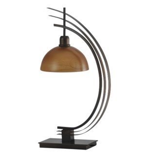 Bronze | Worldly Design Metal Accent Lamp with Glass Globe