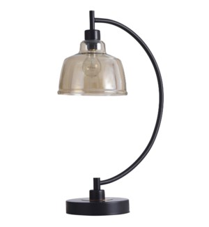 Black Water Table Lamp | 25In Metal Base With Glass Pendant Shade | 40 Watts | On-Off Switch | Ediso
