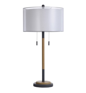 Lari Gray | 32in Modern Metal Table Lamp with Twin Pull Chains | 60W