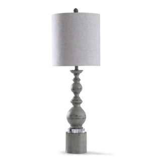 Pateley Blue | 39in Traditional Distressed Blue Table Lamp with Acrylic Step | 150W | 3-Way