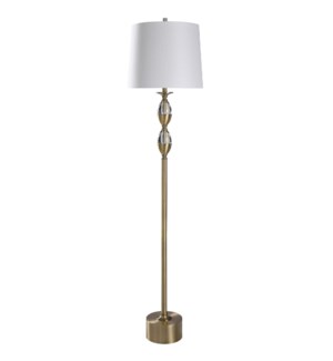 Matlock | 67in Crystal Glass & Brass Metal Floor Lamp | 150 Watts | 3-Way