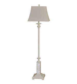 White Shutter Base Floor Lamp With White Linen Shade