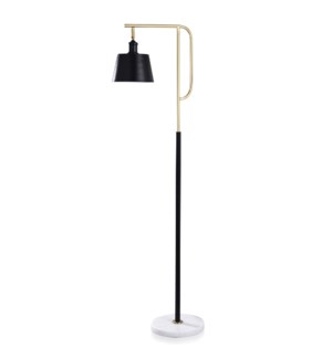 CANELLA GOLD | Contemporary Steel & Marble Base Floor Lamp with Adjustable Position Shade | L331122