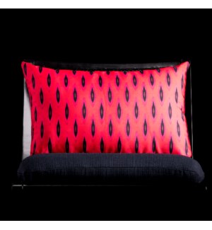 RED IKAT LUMBAR PILLOW | 3in X 20in | Red Ikat Pillow. Vibrant colors and bold pattern choices from