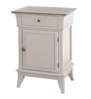 Ivan | 19in X 15in X 28in | Door Side Cabinet with Drawer Made of Palownia Wood & Mdf in a Light Gra