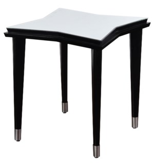 Constellation Star Accent Chair Side Table | Black & Satin Chrome | 22in W X 22in D X 24in Ht