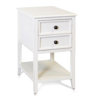 EGG SHELL | Two Drawer Side Table | 15in w. X 25in ht. X 19in d.