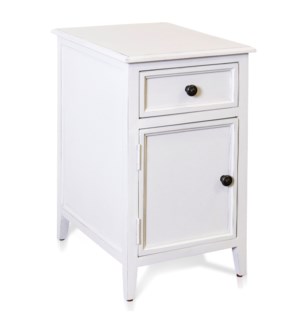 EGG SHELL | Side Table with Drawer and Cabinet | 15in w. X 25in ht. X 19in d.
