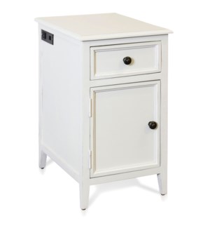 EGG SHELL | Side Table with Drawer and Cabinet | 15in w. X 25in ht. X 19in d.