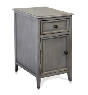 VINTAGE GRAY | Side Table with Drawer and Cabinet | 15in w. X 25in ht. X 19in d.