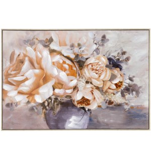 VASE OF ROSES | 49in w X 33in ht X 2in d | 80 Percent Hand Painted Trees Wall Art on Canvas and Fram