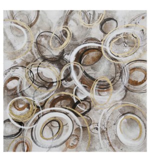 CIRCLE DREAMS  | 41in w X 41in ht X 2in d | Hand Painted Square Abstract on Canvas and Framed