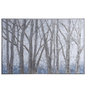 WOODED LOT | Handpainted Framed Landscape Canvas | 48in w X 33in ht X 2in d