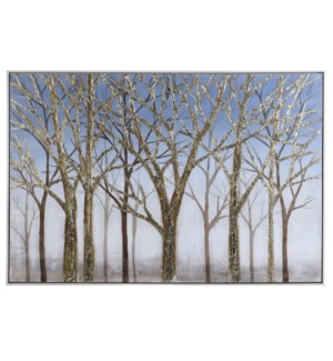 TIMBER SKY | Handpainted Framed Landscape Canvas | 48in w X 33in ht X 2in d