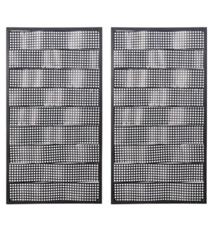 FLUID MECHANICS | 18w X 33ht X 1d | Set of Two | Transitional Metal Wall Panels with Aerated Waves D