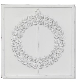WEATHERED WREATH | 24w X 24ht X 1d | Traditional Painted Metal Wall Sculpture Panel