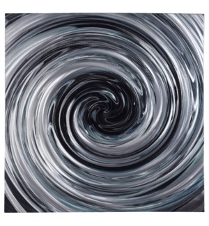 SWIRL CIRCLE | Brushed Aluminum Abstract Panel | 39in w X 39in ht X 1in d