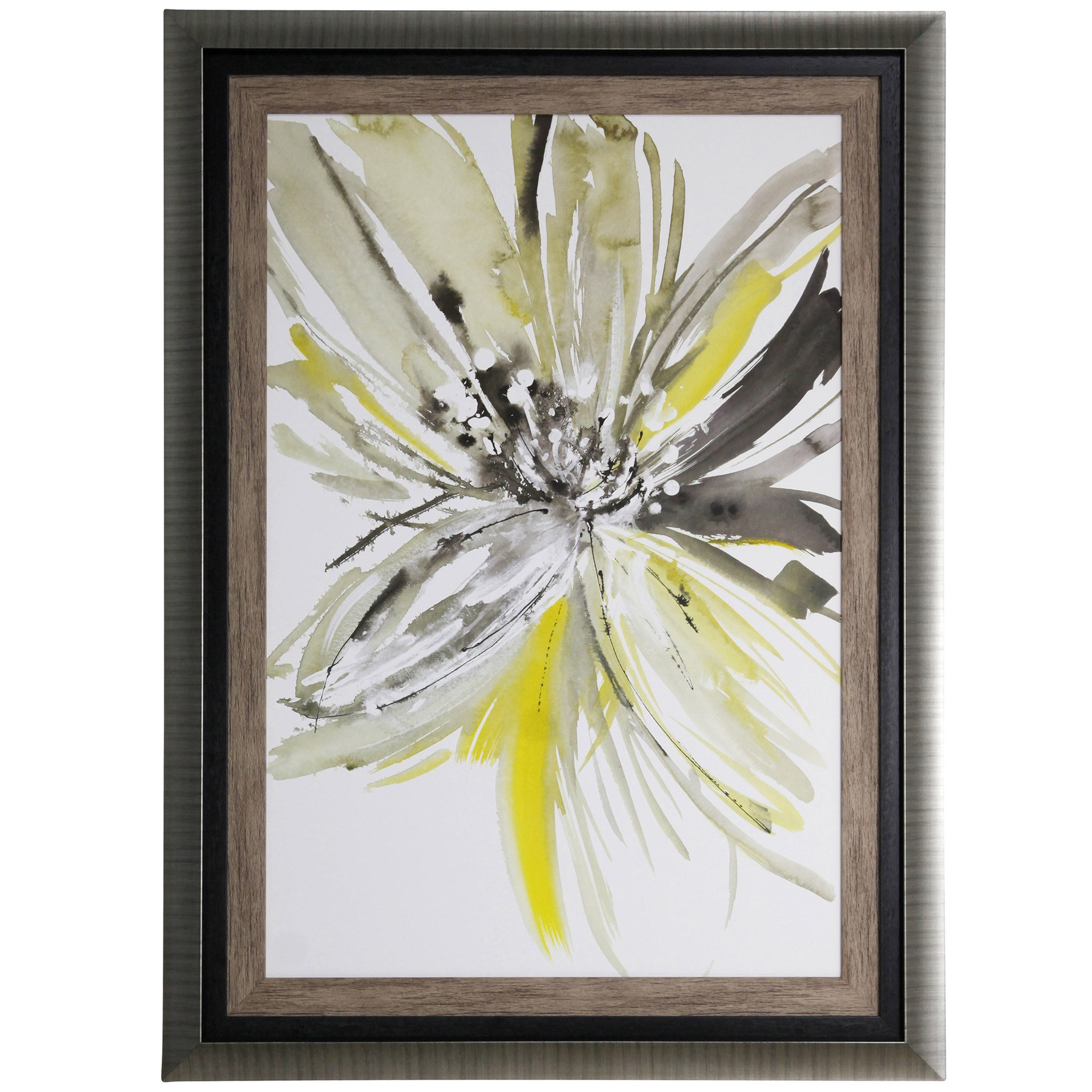 Contemporary flower print framed under glass 33X45X1 - - StyleCraft ...