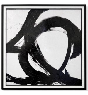 CIRCULAR STROKES I | Circular Strokes I Textured Framed Abstract Print  | 47in ht. X 47in w.