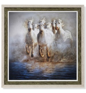 WILD HORSES | Textured Framed Print | 36in ht. X 36in w.