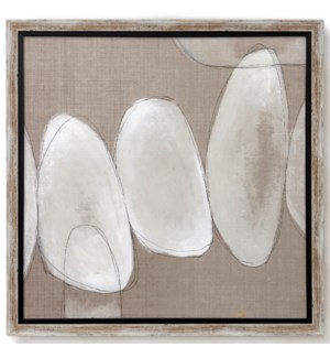 SIMPLE STONES I | Textured Framed Print | 33in ht. X 33in w.
