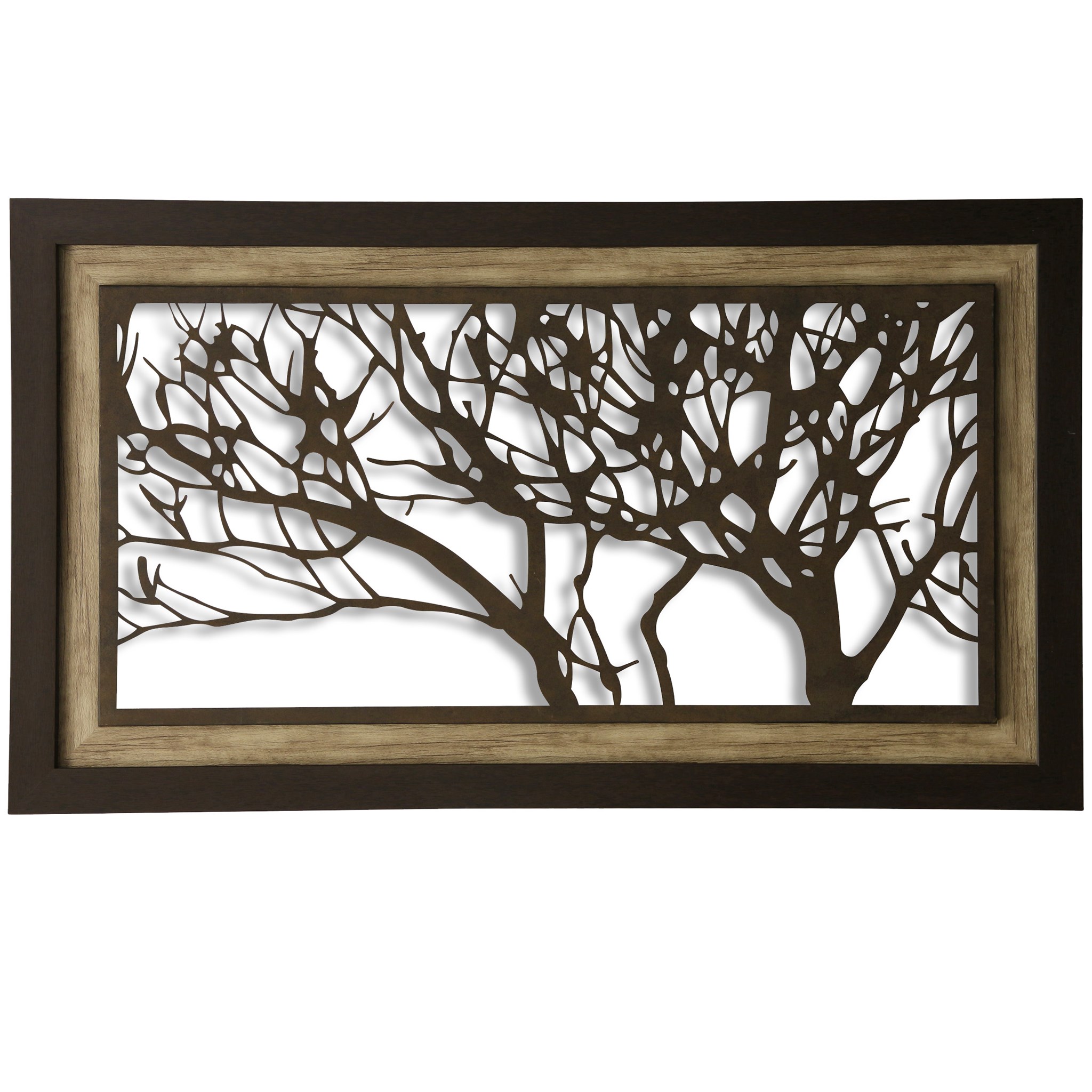 Metal Laser Cut Tree I | 2-Step Framed Panel - all wall decor