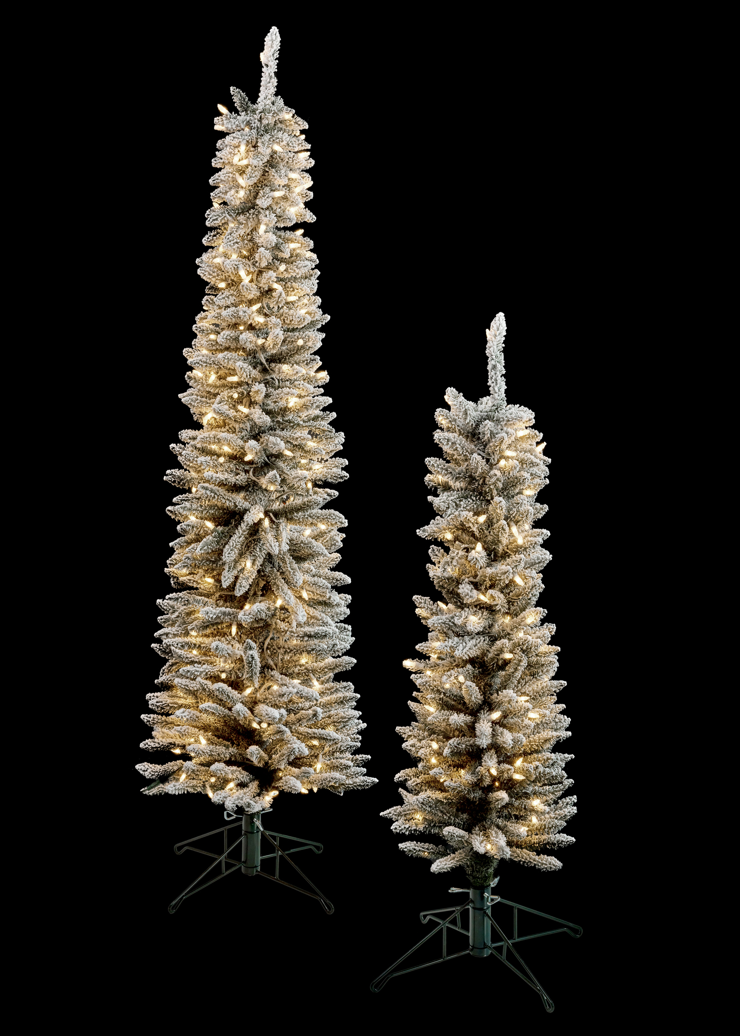 TREE SLIM FLOCKED 520 TIPS 300 LED PLST GR/WH 6X12 TREE SLIM FLOCKED 520 TIPS 300 LED PLST GR/WH 6X12