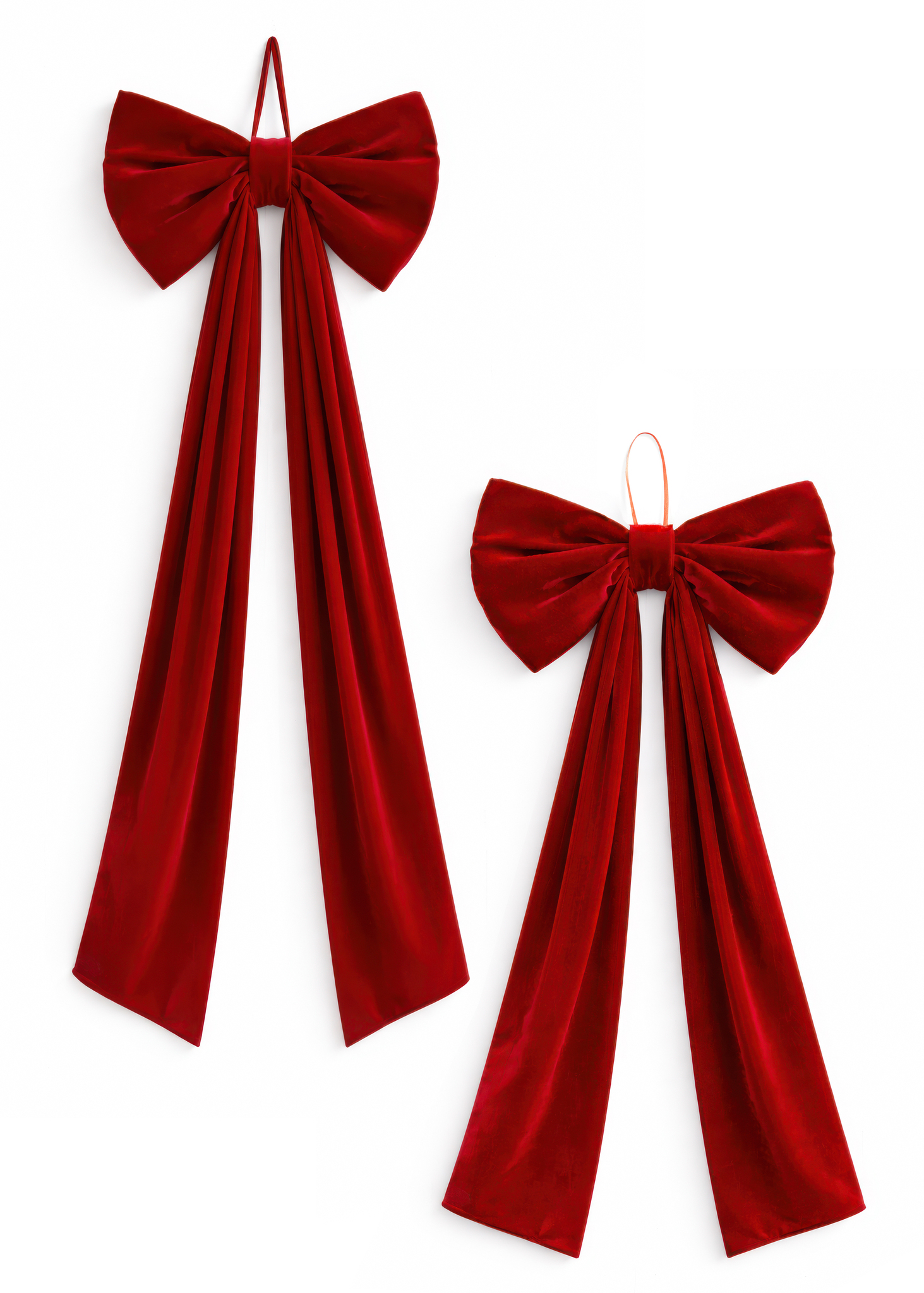 DECO BOW LARGE POLYVELVET DK RED 18X48