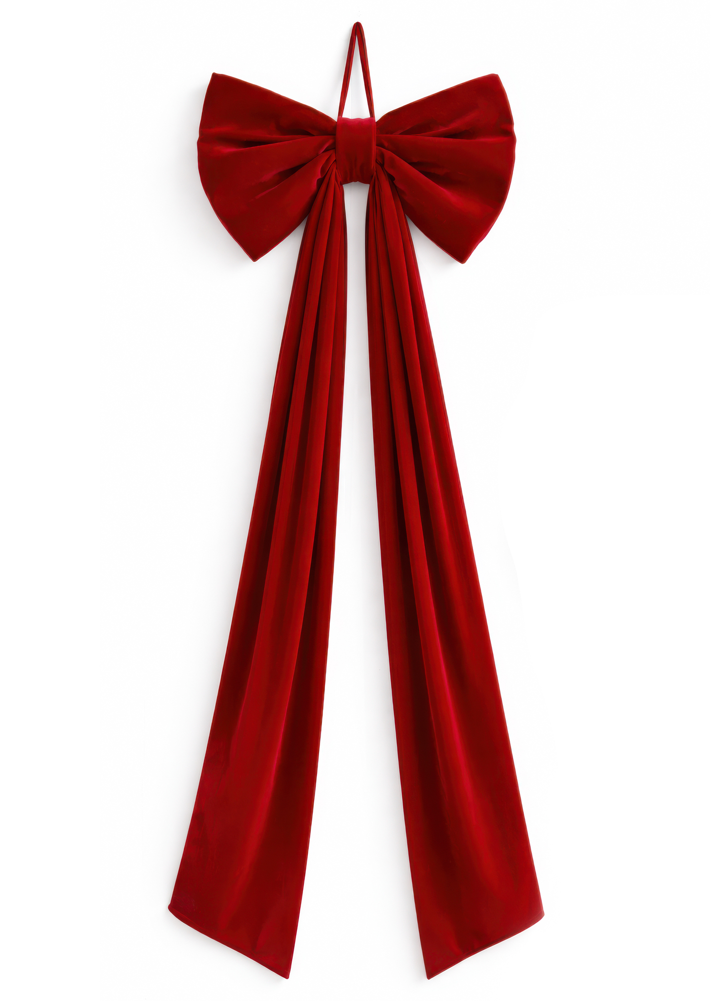DECO BOW LARGE POLYVELVET DK RED  24X72