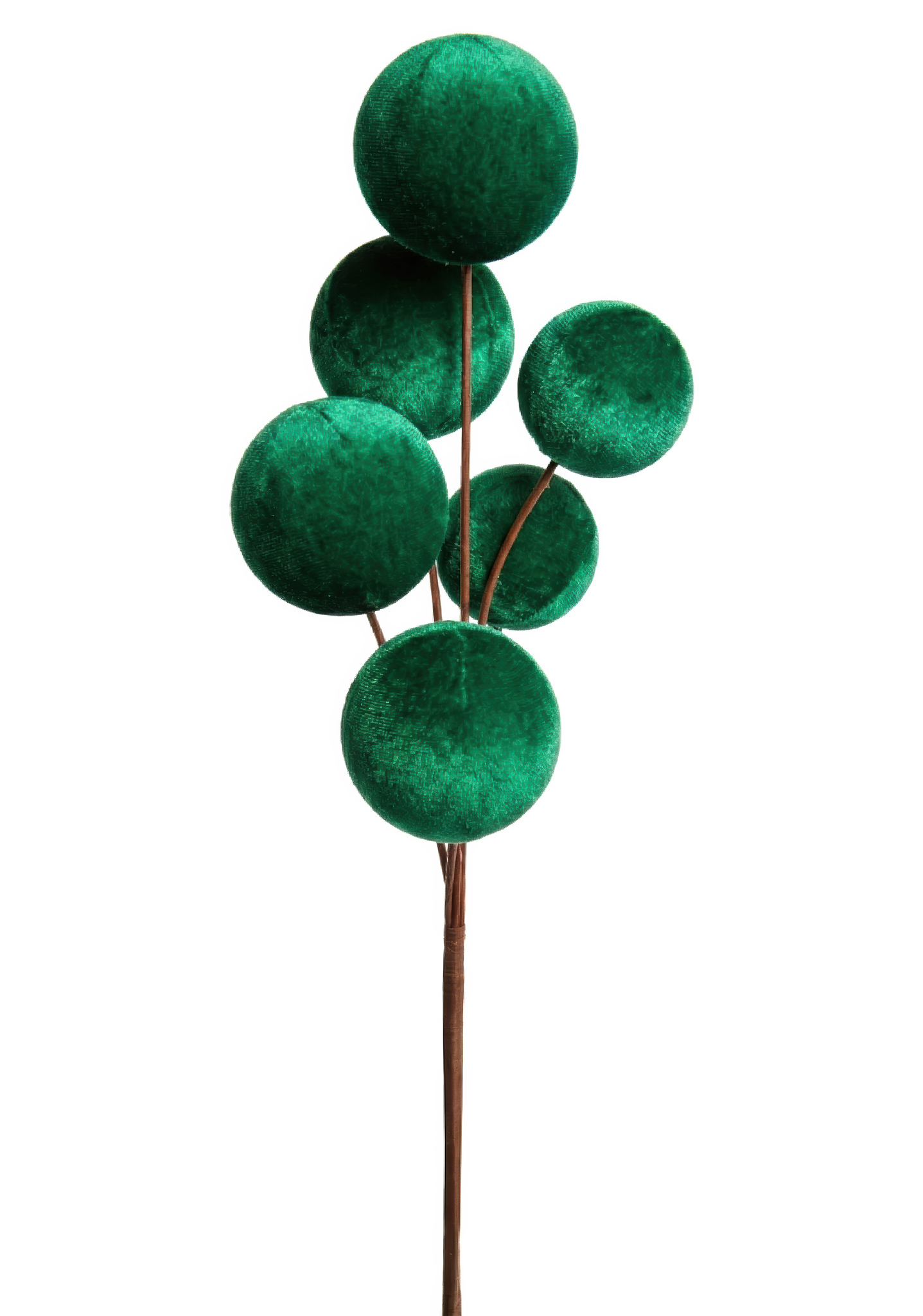 BRANCH VELVET BALLS POLYFOAM GREEN 8X27 BRANCH VELVET BALLS POLYFOAM GREEN 8X27