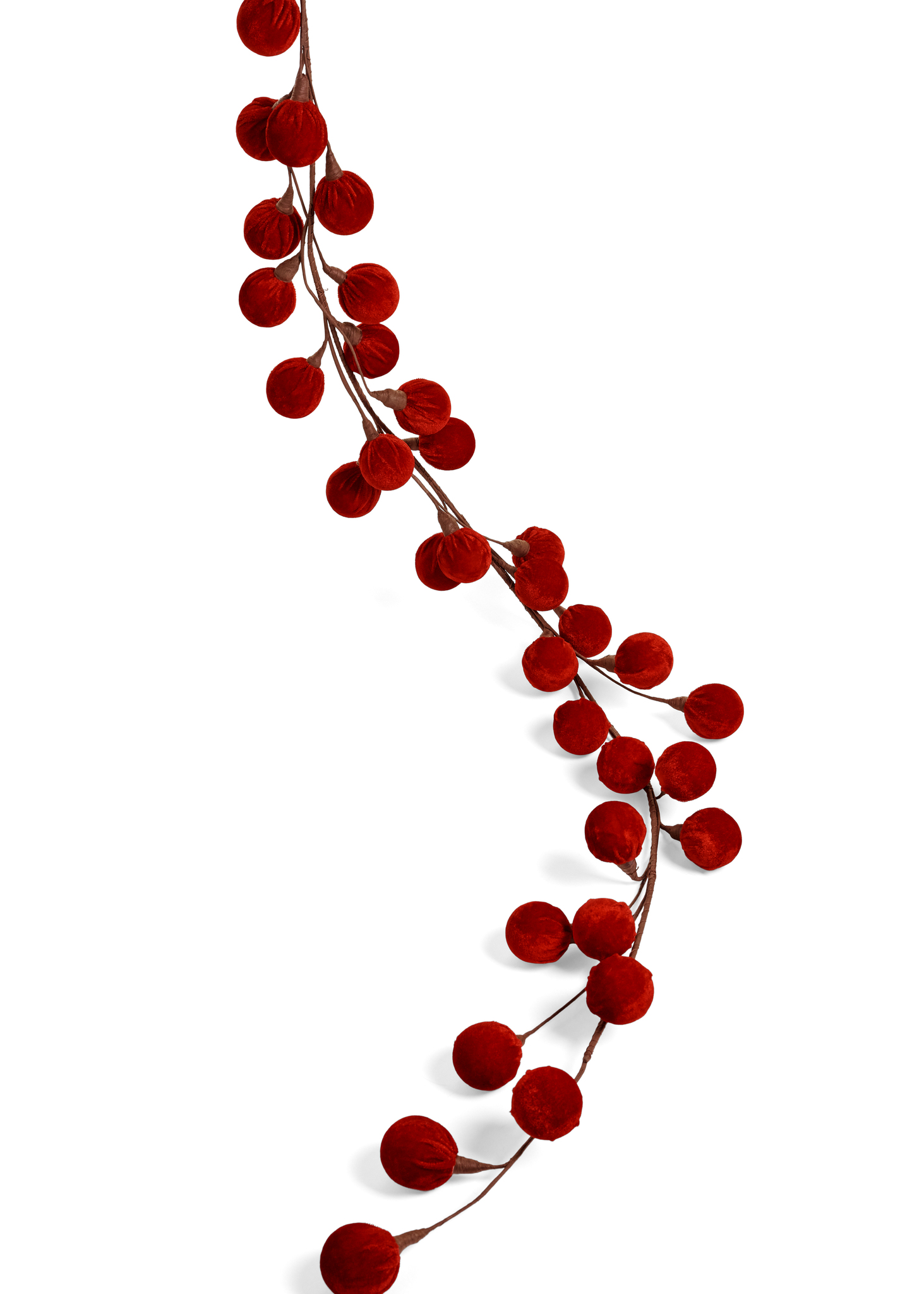 GARLAND VELVET BALL FOAM/POLY RED 7X67 GARLAND VELVET BALL FOAM/POLY RED 7X67