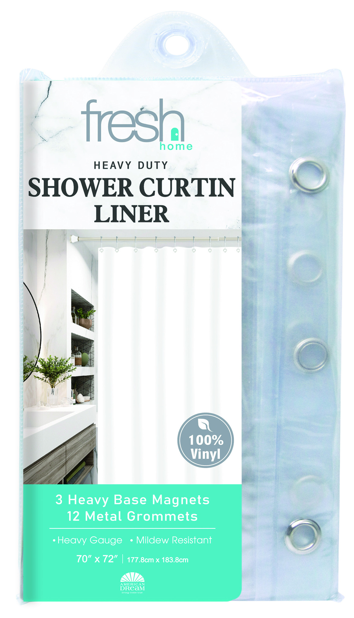 Clawfoot Tub Vinyl Shower Curtain Clear Without Magnets//CL
