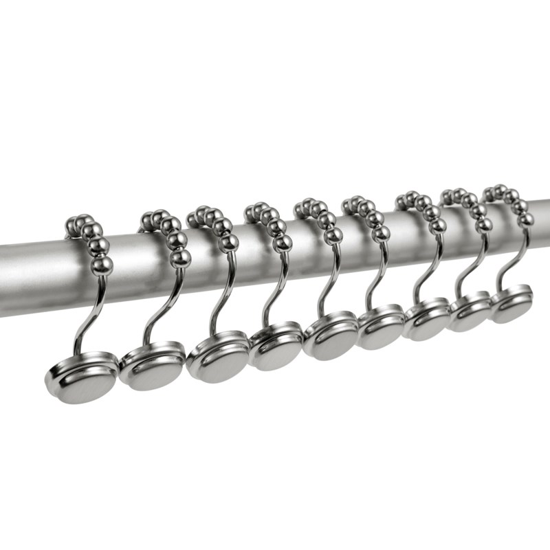 12pc Five Bead Shower Curtain Hooks With Welding Handle 24