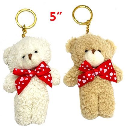 Keychain 5 Plush T Bear W Heart Bow 917 Pk 12 Keychains Kc Jade Intl Trading