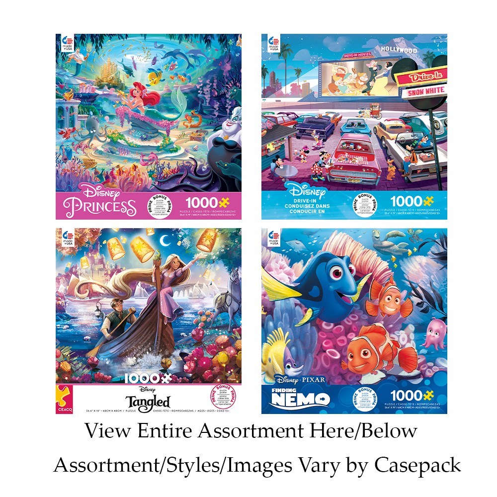1000pc Disney Fine Art Asst 6 Bl Ceaco Kroeger Inc