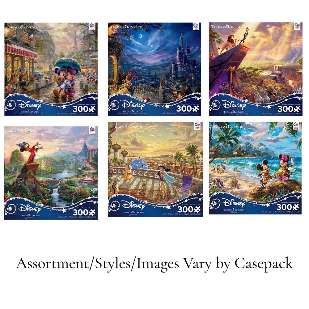 300pc Thomas Kinkade Disney Princess Oversize Asst 6 Bl Ceaco Kroeger Inc