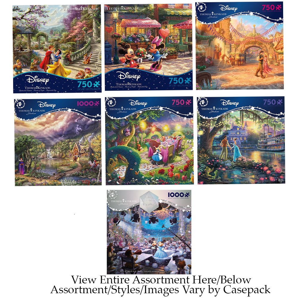 750pc Thomas Kinkade Disney Dreams Asst 6 Bl Ceaco Kroeger Inc