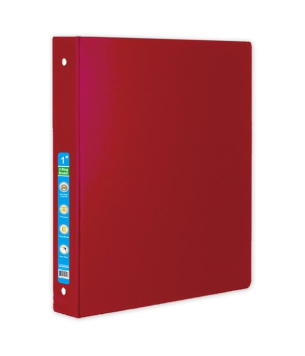 1" hard cover binder red 12s