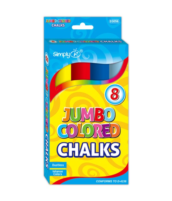 8ct jumbo colored chalk 24/48s