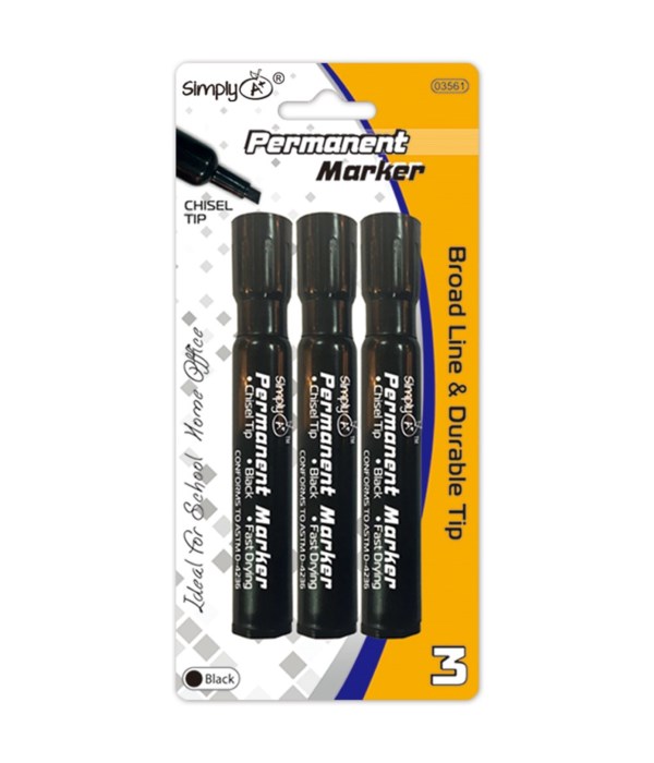 3pc permanent markers 24/144s