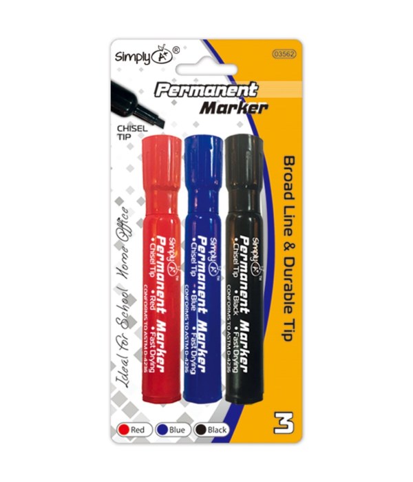3pc permanent markers 24/144s