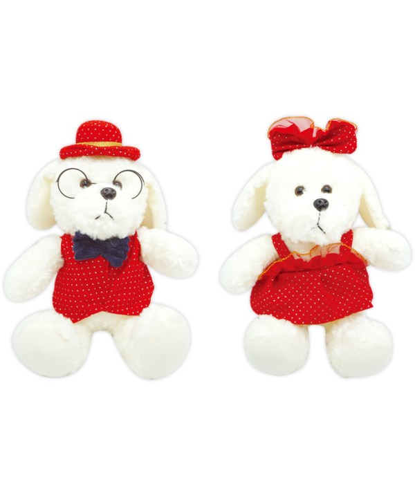 12" puppy couple White/Red 24/48s