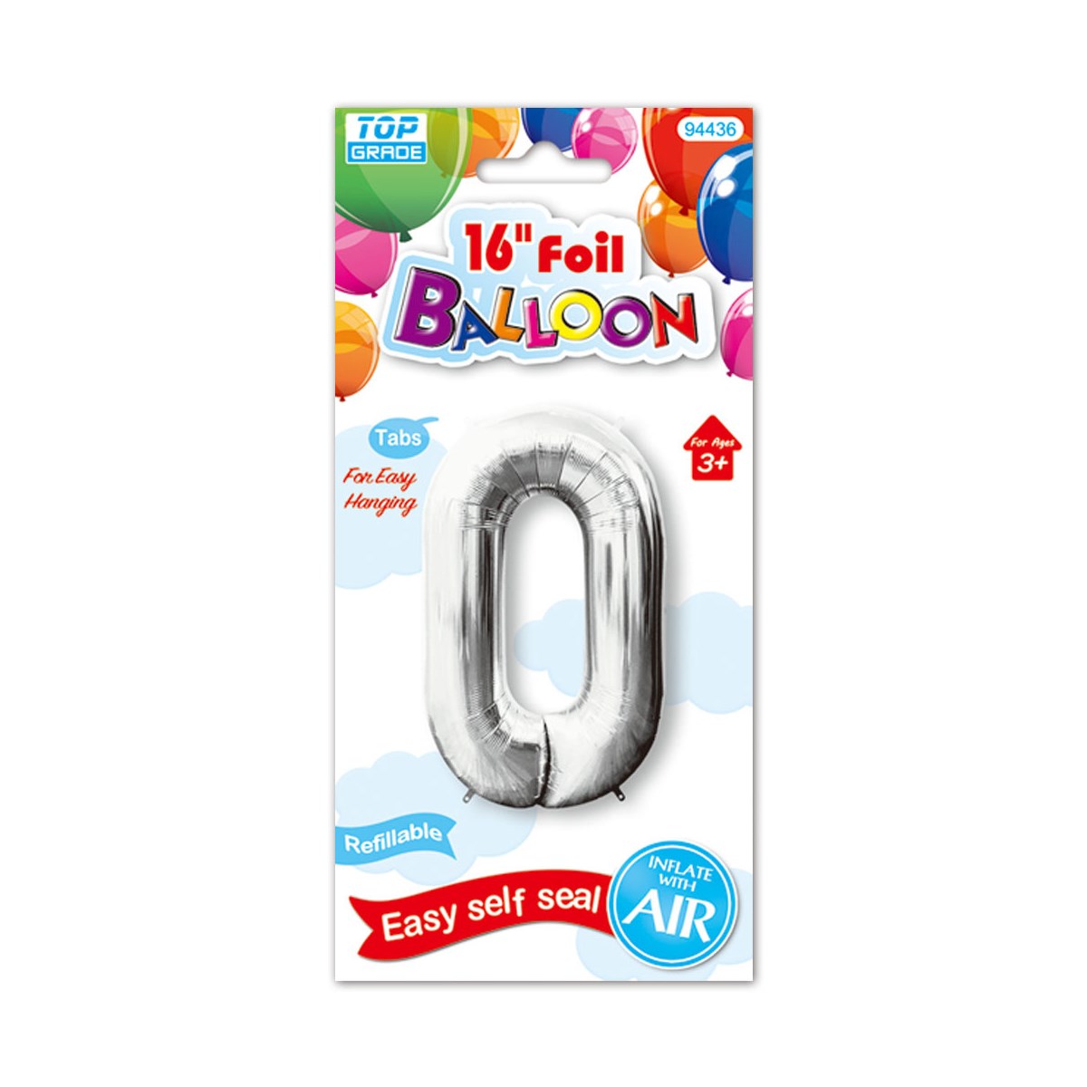 16"foil balloon silv #0 12/600
