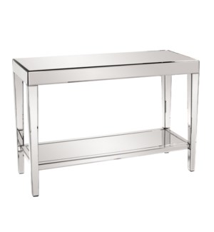 Mirrored Console Table with a Bottom Shelf